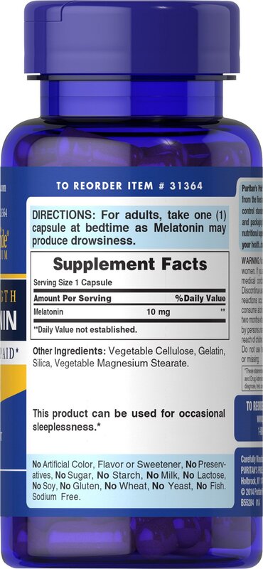 Puritan's Pride Rapid Release Melatonin 10Mg Capsule, Supports Sound Sleep, 120 Count, Package May Vary-Expiry -11/30/2024