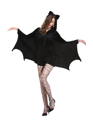 Yesbor Cozy Vampire Bat Halloween Girls Costume Dress, Black