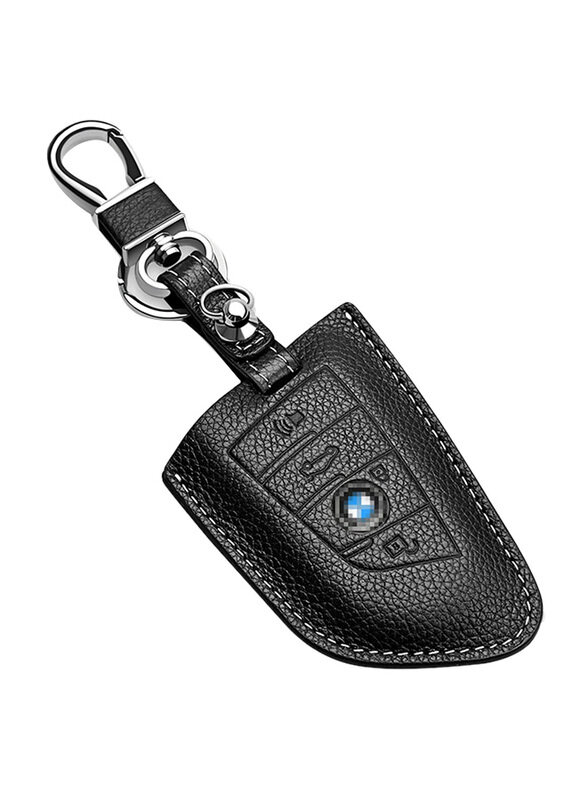 

Buffway BMW Logo Leather Case Cover Holder Shell Key Chain, Black