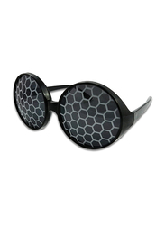 فانسي بانتس فن تايم انسيكت فلاي نظارات شمسية دائرية بإطار كامل لون أسود للرجال، عدسة فضية