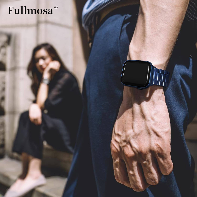 Fullmosa Stainless Steel Band for Apple Watch Band 38mm/40mm/41mm/42mm/44mm/45mm, Blue