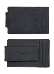 Travelambo Minimalist Slim Money Clip Front Pocket RFID Wallet for Men, Elite Black