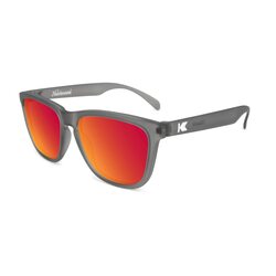 Knockaround Classics Polarized Sunglasses for Men & Women - Impact Resistant Lenses & Full UV400 Protection, Translucent Grey Frames/Red Reflective Lenses