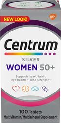 Centrum Silver Women's Multivitamin for Women 50 Plus, Multivitamin/Multimineral Supplement with Vitamin D3, B Vitamins, Non-GMO Ingredients, Supports Memory and Cognition - 100 Ct (Slightly Damage)