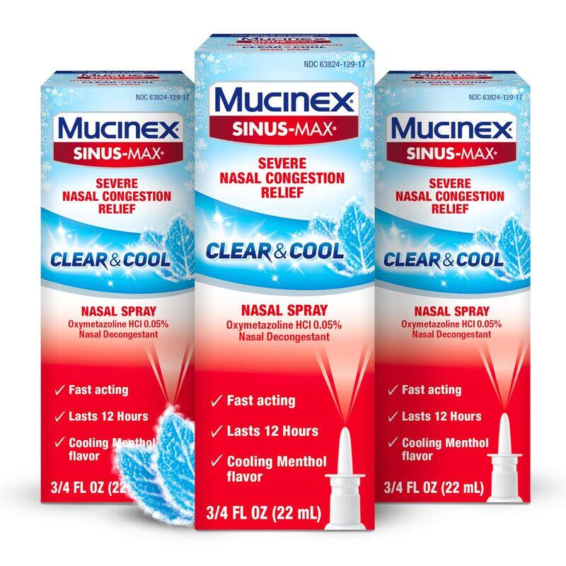 

Mucinex Sinus-Max Nasal Spray Decongestant, 12 Hour Over-The-Counter Medication Nose Spray for Sinus Relief, Nasal Decongestants For Adults & Sinus Co