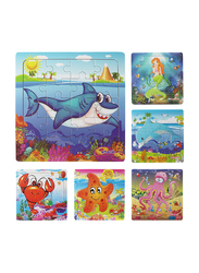Muxihosn 6-Piece Set Wooden Jigsaw Puzzle, 3+ Years, Multicolour