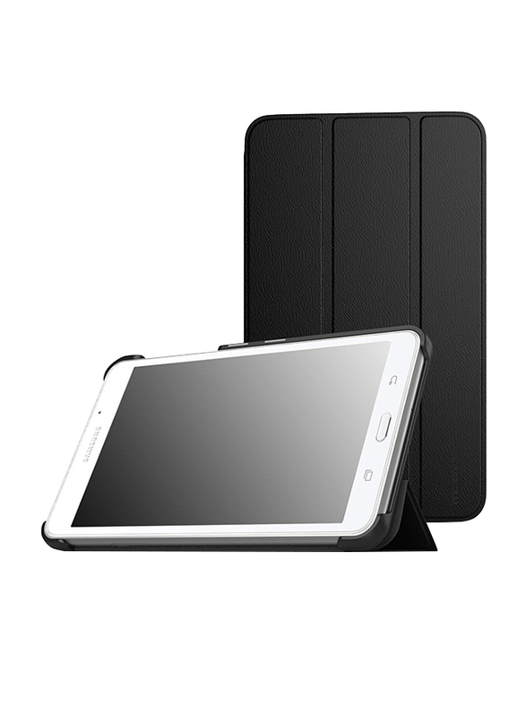 غطاء واقٍ لهاتف Samsung Galaxy Tab مقاس 7 بوصات من جلد البولي يوريثان، أسود