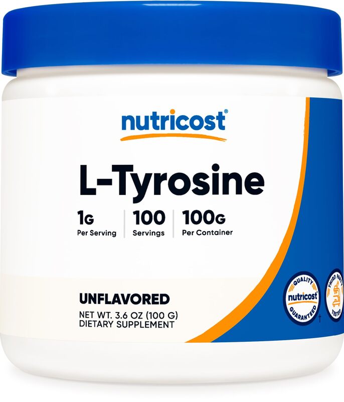 Nutricost L-Tyrosine Powder 100 Grams (100 Servings) - 1G per Serving