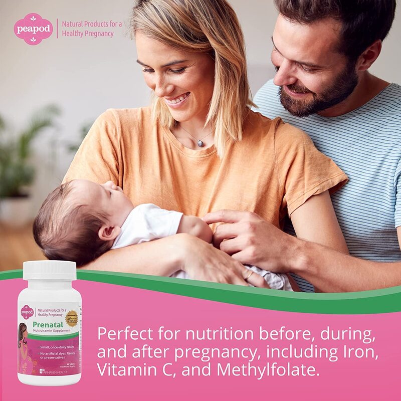 Fairhaven Health Peapod Prenatal Multivitamin - 1 Per Day, Light Vanilla Flavor - Pregnancy Must Haves for Women - Includes Iron, Vitamin C, and Folic Acid - 2 Month Supply-Expiry -9/30/2024