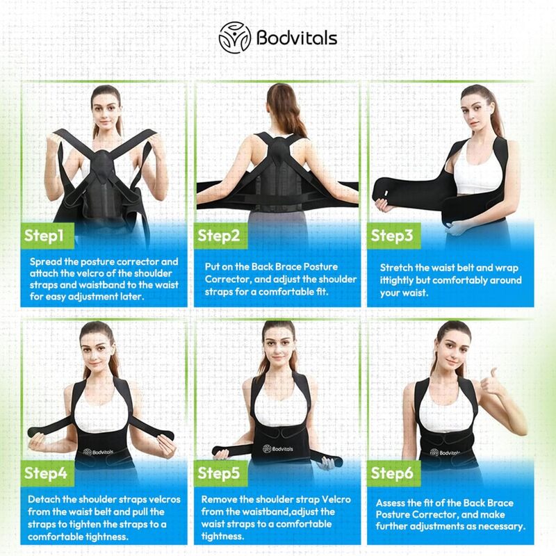 Back Brace Posture Corrector, Adjustable Back Corrector and Lightweight, Back Posture Brace Lumbar Support Shoulder, Full Back Brace Supporter for Women and Men (Black, S) (Slightly Damage)