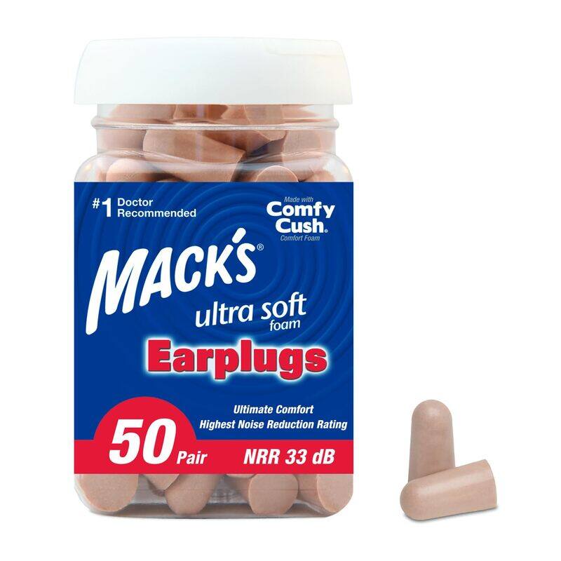 

Mack's Ultra Soft Foam Earplugs, 50 Pair - 33dB Highest NRR, Comfortable Ear Plugs for Sleeping, Snoring, Travel, Concerts, Studying, Loud Noise, Work