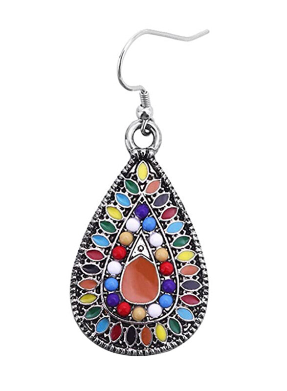 

ModQueen Sterling Silver Vintage Handmade Bohemian Teardrop Drop & Dangle Earrings for Women, Multicolour