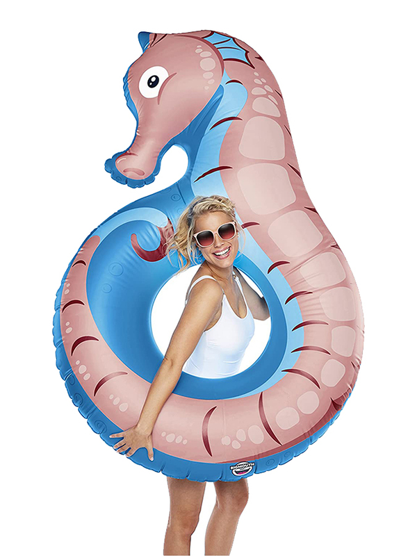 Bigmouth Inc. Giant Rose Gold Seahorse Pool Float, Blue/Rose Gold