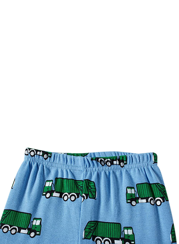 KikizYe Long Sleeve Garbage Truck Boys Pyjama/Sleepwear Set, 2 Pieces, One Size, Blue/Green