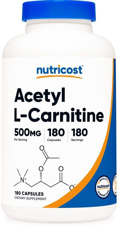 

Nutricost Acetyl L-Carnitine 500mg, 180 Capsules - Non-GMO and Gluten Free