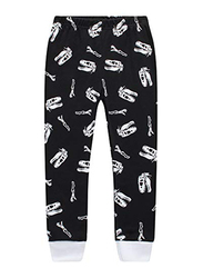 Dinosaur Long Sleeve Cotton Dinosaur Boys Pyjama/Sleepwear Set, 4 Pieces, Size 6, Grey/Black