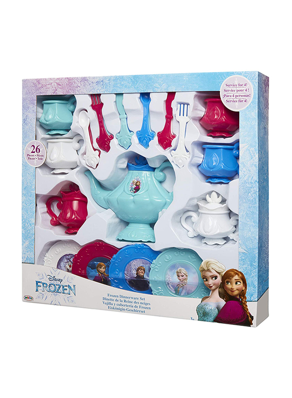 Disney 26-Piece Frozen Dinnerware Tea Set, Multicolour