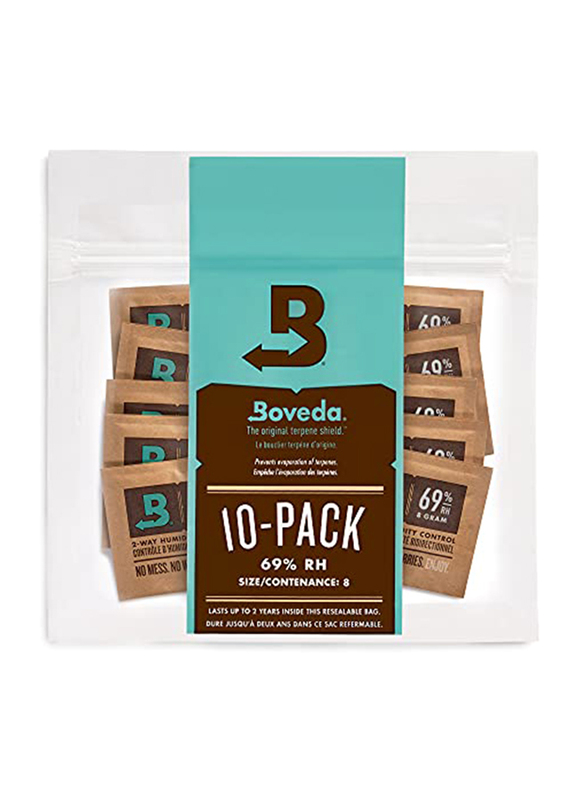 

Boveda 69 % Rh 2 Humidification Patented Way Humidity Control Bags Set, 10 Piece, Brown