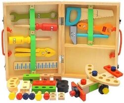 Tool Kit for Kids Wooden Tools Toy set for Toddler Include Tool Box, Montessori Stem Learning Educational Construction Toys for 3+ Years old kids Best Birthday Gift for kids.