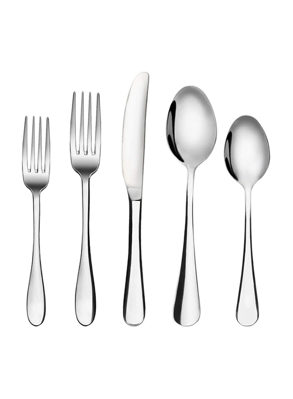 Mcirco 20-Piece Stainless Steel Cutlery Set, Service for 4, Silver