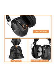 ProCase Wireless Over-Ear Noise Cancelling Ear Muffs for Shooting Range or Mowing Construction, 2 Pieces, Black