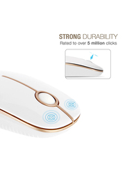 Jelly Comb 2.4G Slim Wireless Mouse with Nano Receiver, White/Gold