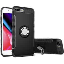 VTMOBILEAGE iPhone 7 Plus Cover iPhone 8 Plus Case Magnetic Case Anti-Fall Finger Ring Holder Case Car Holder Phone Case Magnetic Shockproof Dual Layer Durable Skin Bracket Back Protective Cover Black