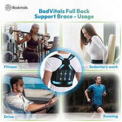 Back Brace Posture Corrector, Adjustable Back Corrector and Lightweight, Back Posture Brace Lumbar Support Shoulder, Full Back Brace Supporter for Women and Men (Black, S) (Slightly Damage)