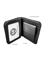 KnW Leather Bi-Fold Wallet for Men, Black