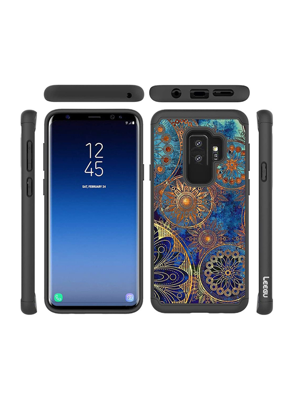ليغو غطاء واق لهاتف Samsung Galaxy S9 Plus / S9 + (2018) من السيليكون / البلاستيك بطبقة مزدوجة شديدة التحمل، أسود