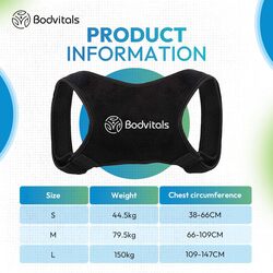 Posture Corrector for Women & Men, Upper Half Back Support Brace Fully Adjustable & Comfortable, Back Posture Support Neck, Shoulder Back, Providing Pain Relief from Back (Black, M) (Slightly Damage)