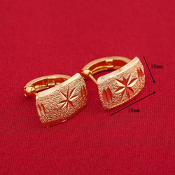 CB Gold Jewelry 24K Gold Plated Filigree Diamond Cut Style African Hoop Earring for Women, Gold