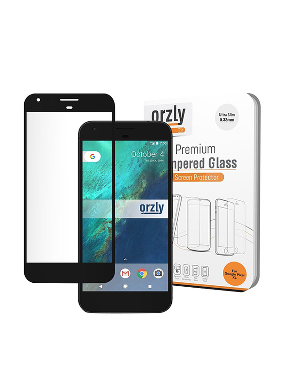 

Orzly Google Pixel Pro-Fit 2.5D Tempered Glass Mobile Phone Screen Protector, Clear/Black