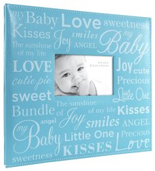 MCS Expandable 10-Page Baby Scrapbook Album with Photo Opening Cover and 12 x 12 Inch Pages, 13.5 x 12.5 Inch, Baby Blue Expressions