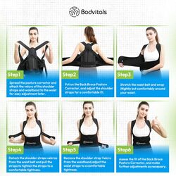 Back Brace Posture Corrector, Adjustable Back Corrector and Lightweight, Back Posture Brace Lumbar Support Shoulder, Full Back Brace Supporter for Women and Men (Black, M) (Slightly Damage)