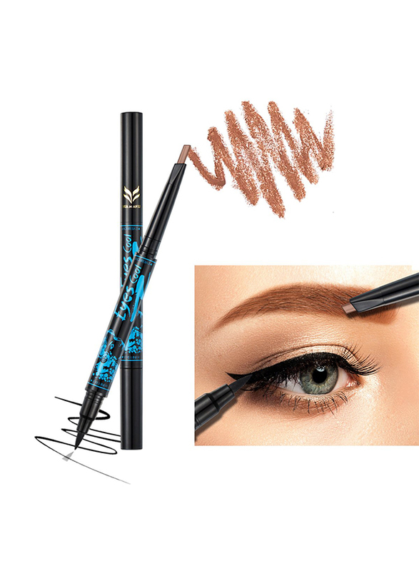 Ladygo 2-in-1 Automatic Eyebrow Pencil with Eyeliner, Light Brown-4, Brown