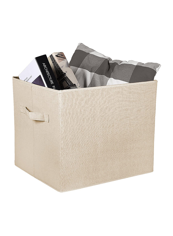 Lush Decor Collapsible Storage Box Set, 16 x 12 x 10-inch, 3 Piece, Beige