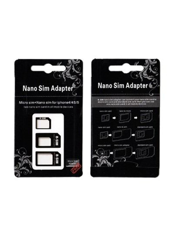 TheWorldMall 4-in-1 USB SIM Card Adapter Nano Micro Standard Converter Kit, Black