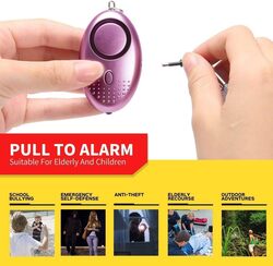 2 Pack Personal Alarm Keychain SOS Emergency Self-Defense Safe Siren Sound Weapon with Built-in Flashlight Anti-Attack Anti-Rape Anti-Theft Song Alarm for Students Women Kids Elderly Explorer JING-002