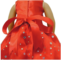 Pink Butterfly Closet Beautiful Dress with Dots for American Girl Doll, Ages 5+, Red