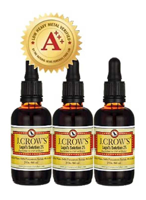 

J Crow's Lugol's Solution of Lodine Liquid, 3 Pack x 60ml