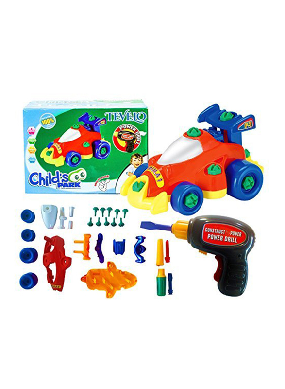 Tevelo Take a Part Car Assemble Toy with Electric Drill and Tools, Ages 3+
