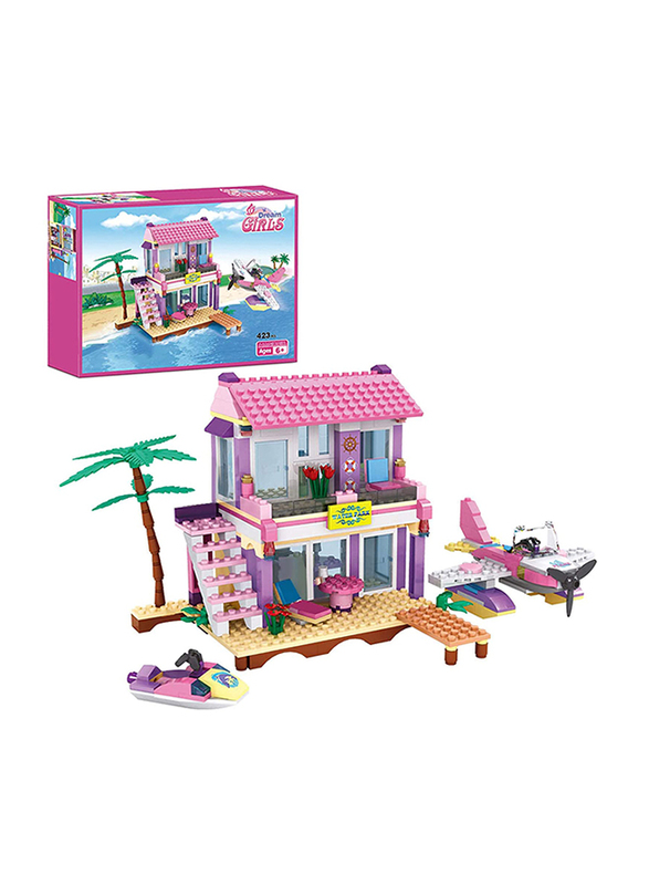 Cogo Beach House Friends Villa Building Blocks Play Set, 423 Pieces, Ages 6+