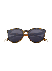 Merry's Vintage Full Rim Round Brown Sunglasses for Women, Mirrored Black Lens, S8094, 63/19/145