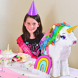 Tayzon Unicorn Magic Birthday Party Supplies Set for Girls, 16 Pieces, Multicolour