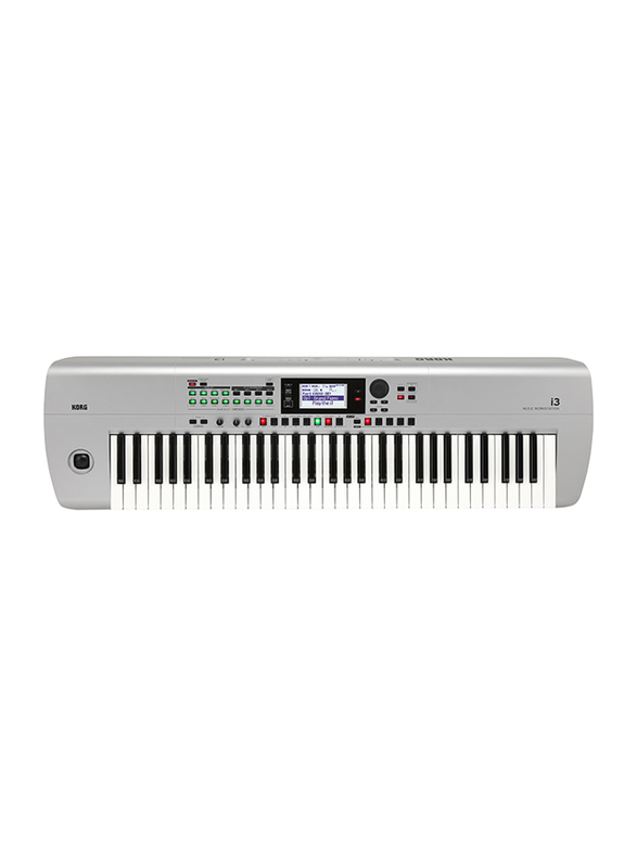 Korg i3 Music Workstation Keyboard, 61 Keys, Matte Silver
