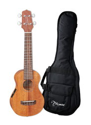 Takamine EGU-S1 Soprano Acoustic Electric Ukulele with Bag, Rosewood Fingerboard, Satin Natural/Black