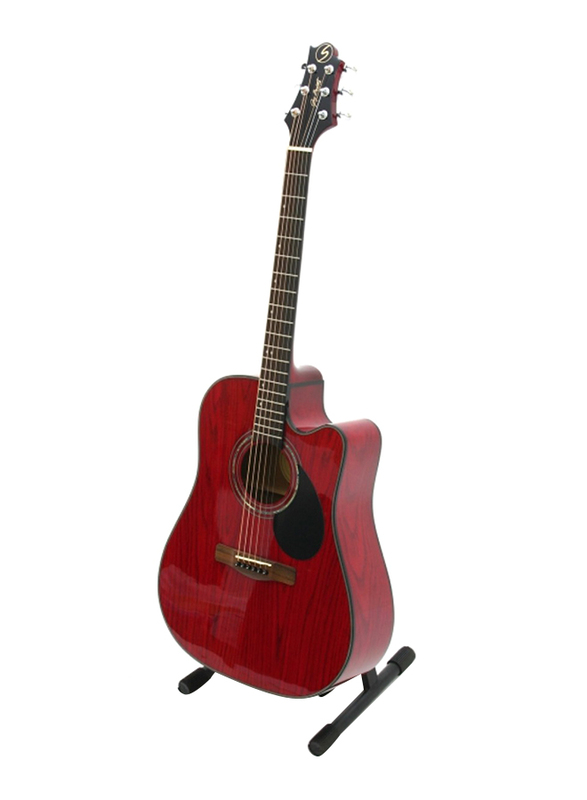 Samick D-4-CE Greg Bennett Design Acoustic Guitar, Rosewood Fingerboard, Red