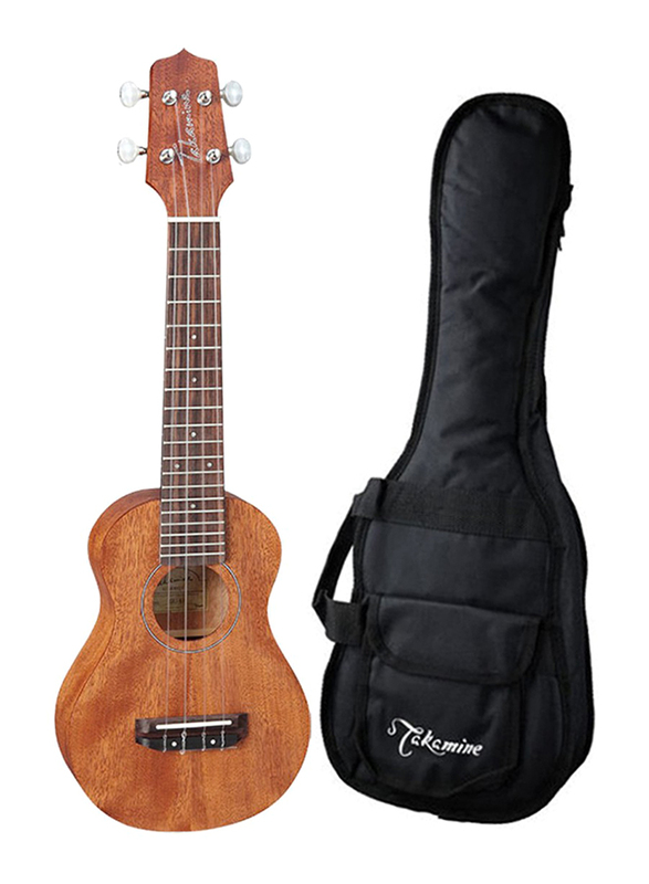 Takamine GUS1 Acoustic Ukulele with Bag, Rosewood Fingerboard, Brown