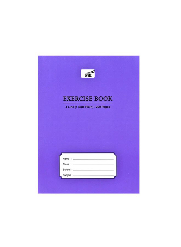FIS Exercise Book, 4 Line, Left Margin, 200 Pages, Purple